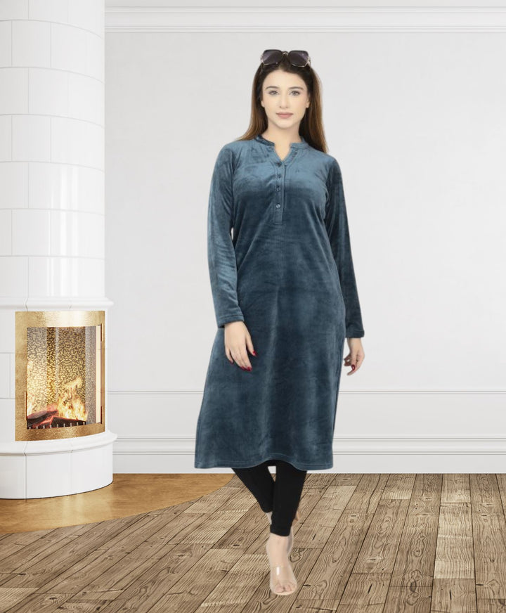 Velvet Plain Long Kurti