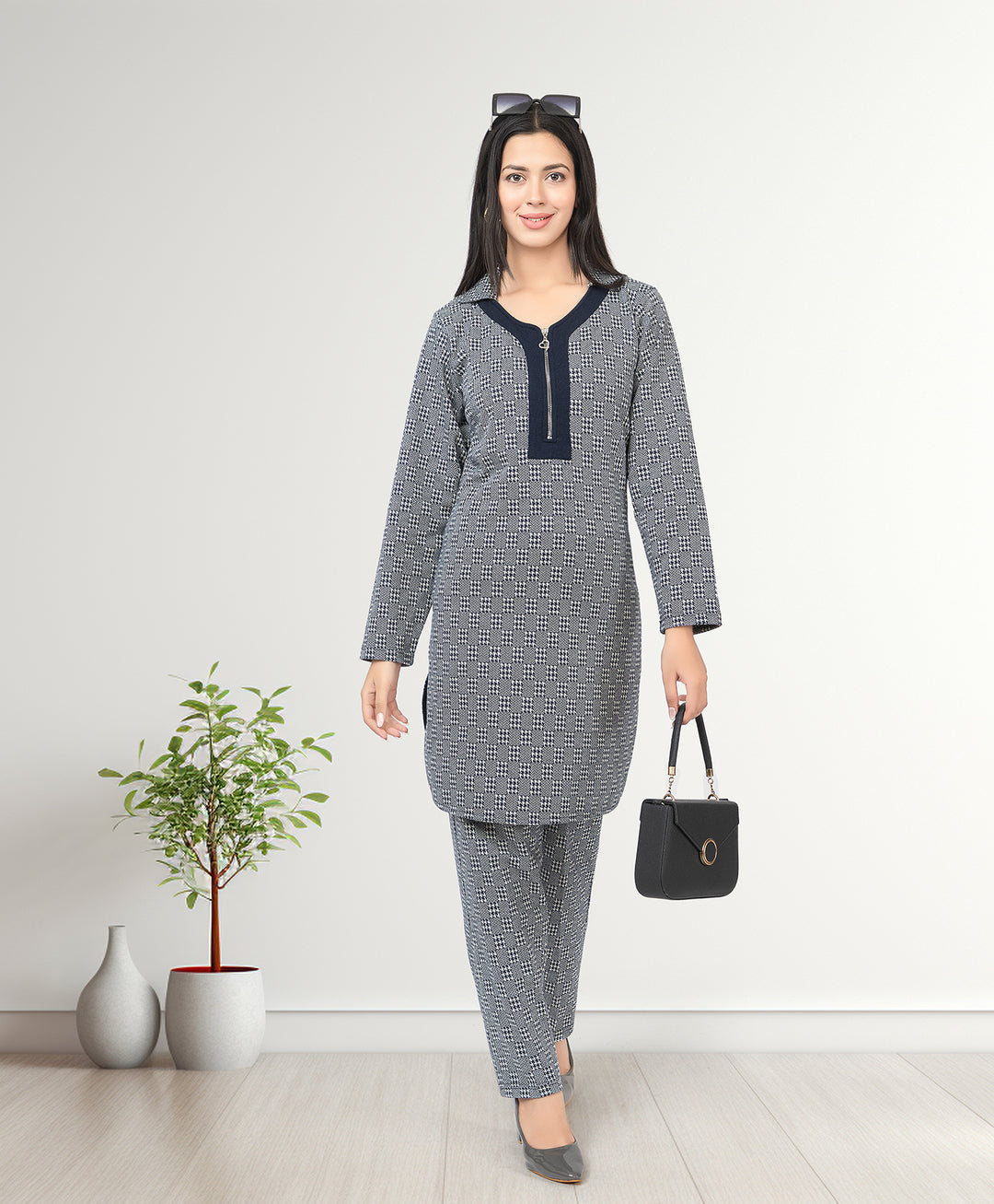 Jacquard Long Kurta Lower