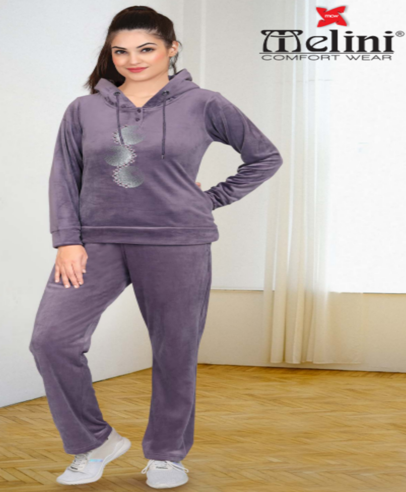 Embroidery Track Suit with Hoody