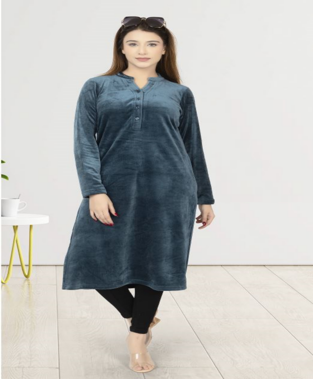 Velvet Plain Long Kurti